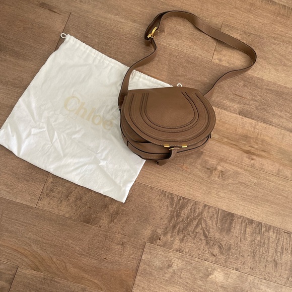 Large Chloe Marcie bag in beige - Picture 3 of 9